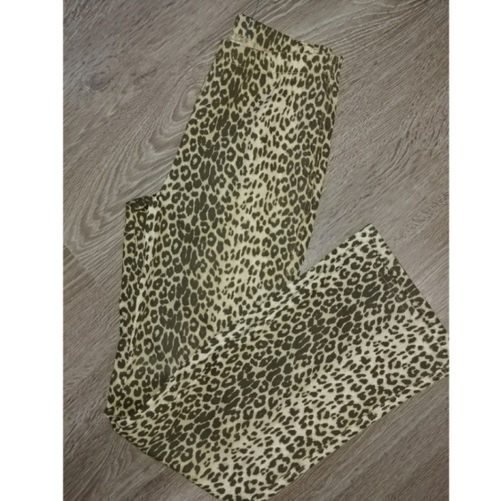70s Stretchy Cheetah Flare Pants